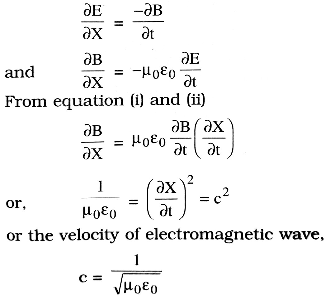 Find an expression for the velocity of electro-magnetic waves.