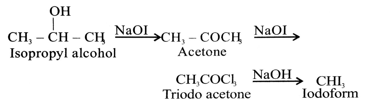 Isopropyl alcohol to iodoform :