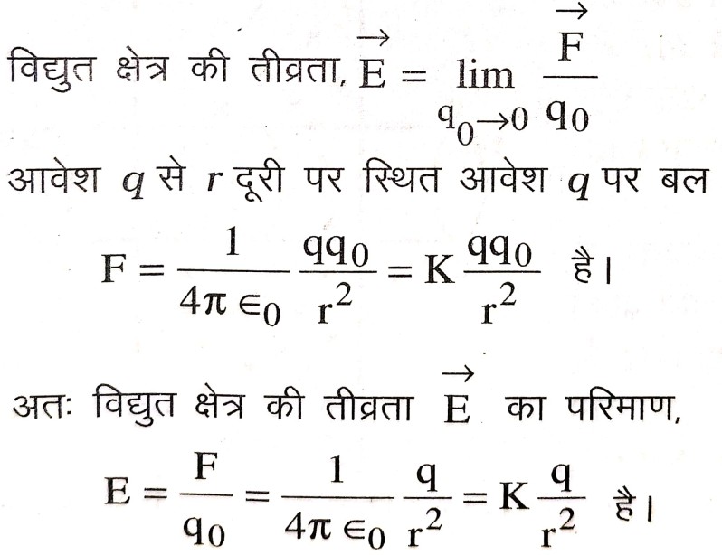 इस प्रकार विद्युत क्षेत्र में किसी बिन्दु पर एकांक धनावेश